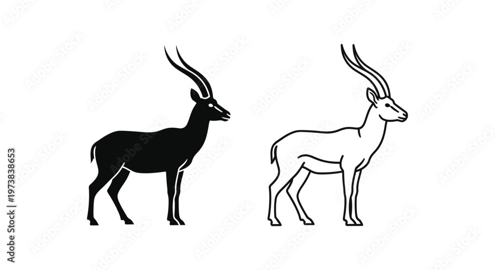 Naklejka premium Antelope Species Comparison Guide Vector