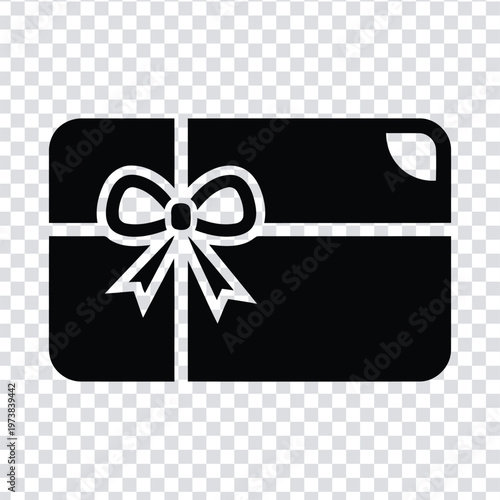 Vector illustration black gift card with white bow