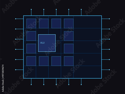 Digital Circuit Design: An abstract representation of a sophisticated digital circuit, showcasing interconnected modules and intricate pathways.
