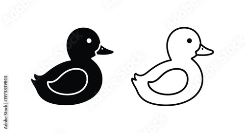Cute Duckling Silhouettes Design Ideas Vector