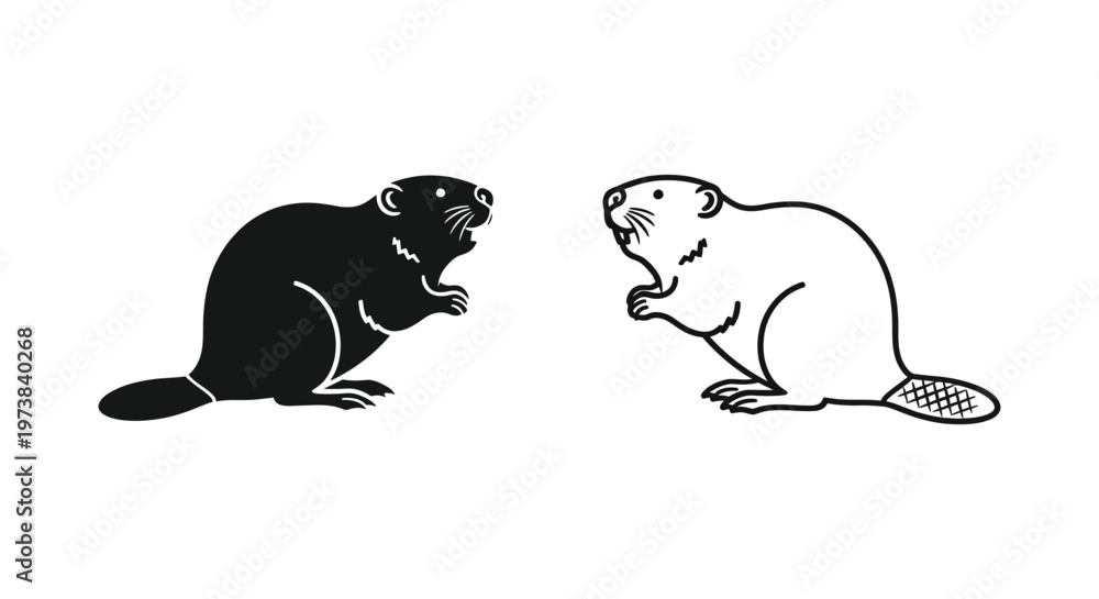Fototapeta premium Beavers vs Rodents: Key Differences Explained Vector
