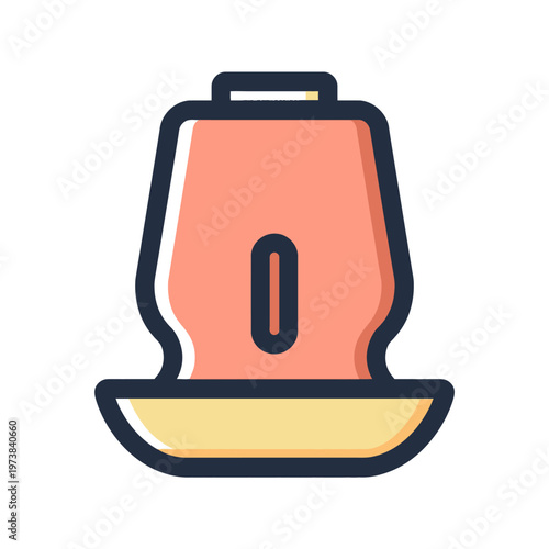 A car seat, represented in a graphic form. This illustration showcases a child's car seat