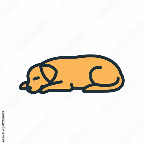 A cute dog taking a peaceful rest