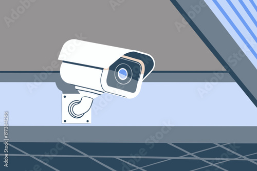 Surveillance Camera Monitoring Privacy Concept Vector Illustration