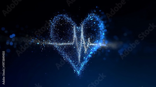 An illuminated heart shape featuring a cardiogram on a dark background, evoking the concept of health and vitality.