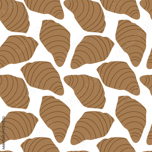 Hand drawn croissant Seamless Pattern Food Post or menu bakery background Minimalistic flat design. Isolated Vector illustration Price list or Menu Card backdrop Print Material, leaflet, digital paper