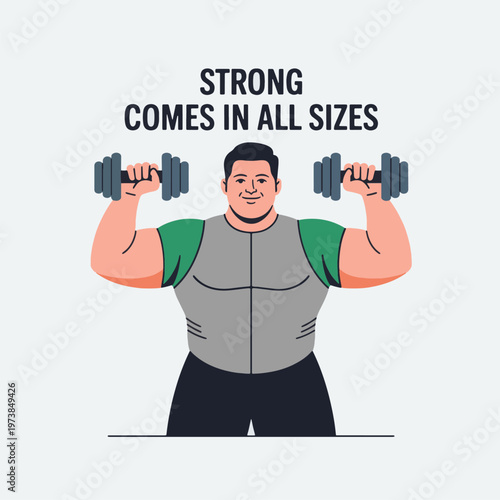 Strong & Proud – Plus Size Man with Weights