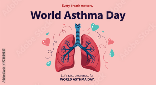 World asthma day awareness healthy lungs and respiratory wellbeing