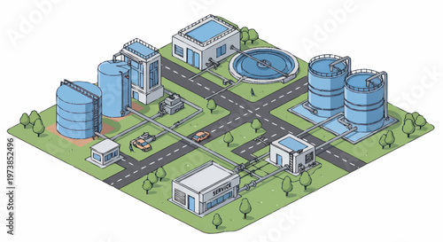 Industrial Water Treatment Facility Plant.