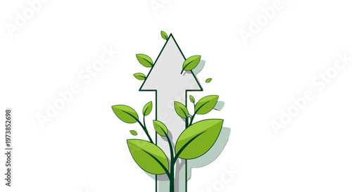 Green leafy plant growing upwards naturally.
