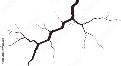 Cracked surface with branching fractures.