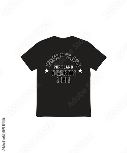 Vintage World Class Portland Oregon 1991 Varsity T-Shirt Design