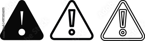 Warning sign silhouette trio isolated on transparent background