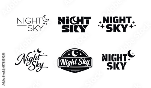 Clean Design. Set lettering. harmonious lettering variations of the same emblematic concept, each with different artistic interpretation (Modern minimal