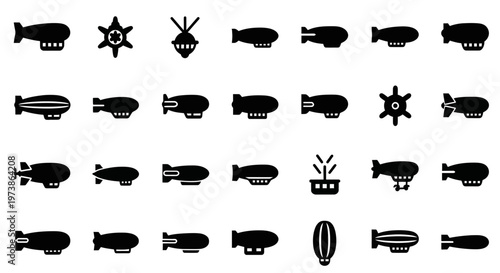 Black bomb, explosive, weapon icons, 25 silhouette symbols, vector graphics, bomb illustrations, explosive devices, threat signs