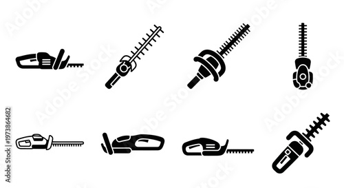 Screw, bolt, and clip icons, 8 black and white fastener symbols, industrial hardware vector set