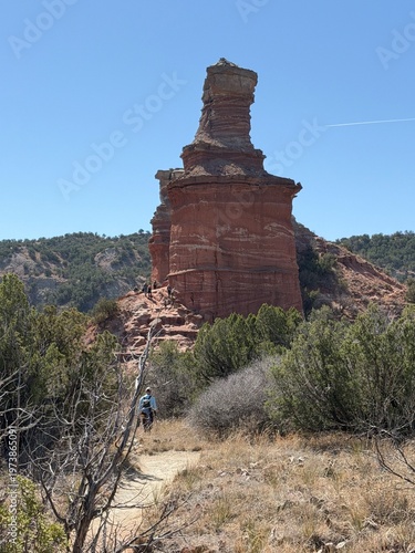 Lighthouse Rock at Palo Duro Canyon, Texas Desert Landscape
