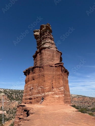 Lighthouse Rock at Palo Duro Canyon, Texas Desert Landscape