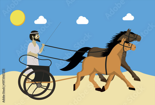 A Greek chariot race  flat composition