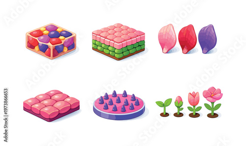 Sustainable business strategy centered on a modern office building combined with a green leaf and circular arrows, expressing long term growth with