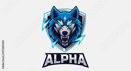 Foto Vintage wild wolf head mascot design featuring a fierce animal face illustration