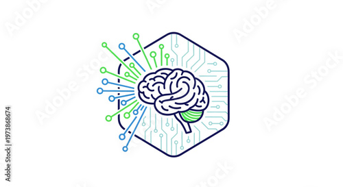 A hand drawn human brain vector illustration featuring a creative tree pattern and circuit elements to represent a scientific mind concept art design