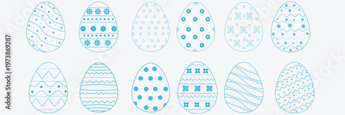colorful easter eggs row cartoon flat vector illustration