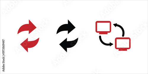 Refresh and synchronization icon representing reload, repeat, and update actions for web, app, and digital interface designs, isolated on white background, vector illustration