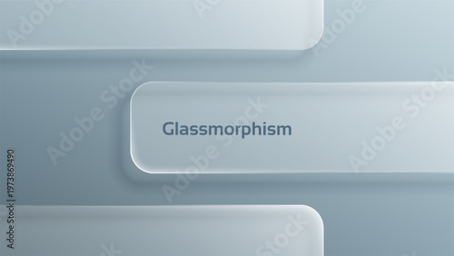 Liquid glass morphism vector background with soft translucent layered shapes. Modern UI design element for website interface, presentation, app template. Abstract geometric frost effect.