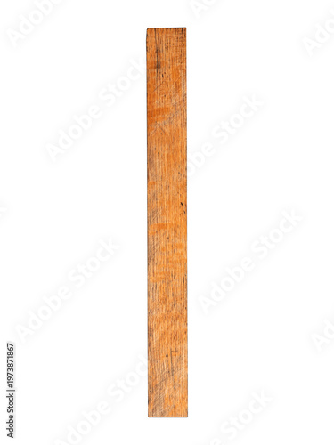 Single wooden plank is isolated.