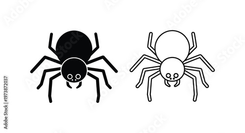 Halloween Spooky Spiders Cartoon Design Vector