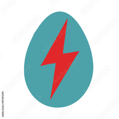 Free Download Easter Egg with Lightning Bolt Pattern Flat Vector Illustration, Modern Abstract Holiday Icon for Spring Design - GFXLoad