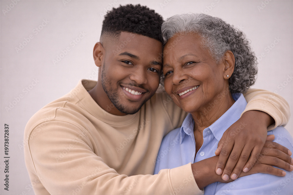 Fototapeta premium Warm Intergenerational Embrace Capturing Family Connection