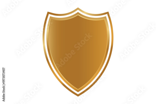 Golden shield icon for protection and security