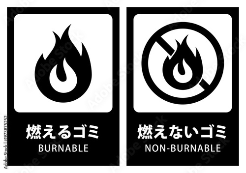 燃えるゴミ 燃えないゴミポップセット A4サイズ調整可能