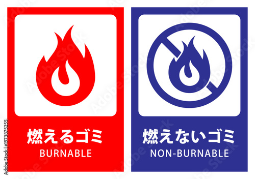 燃えるゴミ 燃えないゴミポップセット A4サイズ調整可能