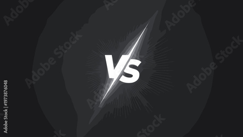 Dramatic Versus VS Symbol with Light Glare on Dark Background