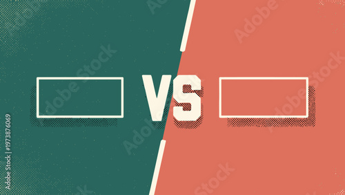 Retro versus background with empty frames for text and competition concept