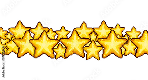 Golden star border with multiple shiny stars in a festive celebratory design