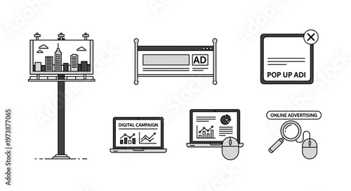 Digital pop up ads on devices.