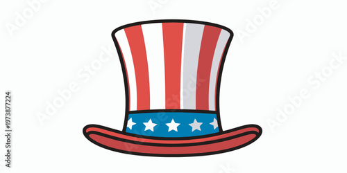 American Uncle Sam Top Hat Symbol.