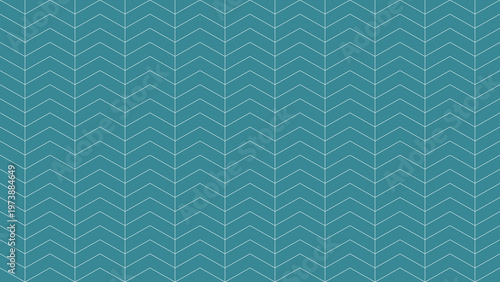Teal chevron pattern with white lines on a seamless background texture
