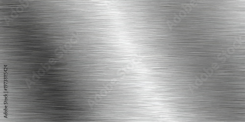 A shiny brushed metal texture background featuring a polished silver metallic plate surface with a grey industrial stainless steel pattern on a textured aluminum material sheet