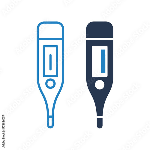Two digital thermometers are shown side by side against a white background.
