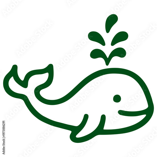 Cute Whale Spouting Water For Marine Life And Ocean Conservation Concept Vector Illustration