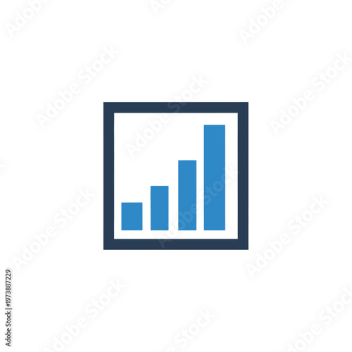 Free Download A simple bar graph within a dark blue square frame shows upward trend. - GFXLoad