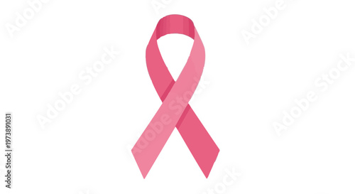 Pink ribbon symbol for breast cancer awareness month. Vector illustration isolated on white background