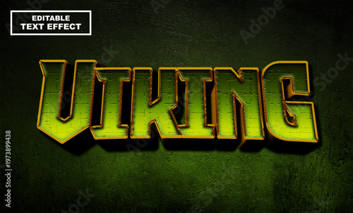 Viking text, editable text effect template, 3d bold epic title cinema text style