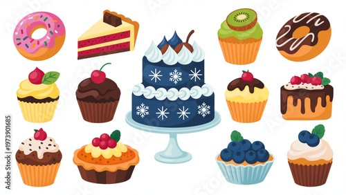 A herd of diverse horses standing side by side in a row isolated on transparent background