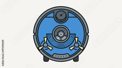 Robotic vacuum cleaner, automated home cleaning device with brushes and sensors